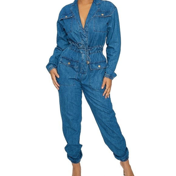 Denim Jumpsuit - Picture 1 of 5